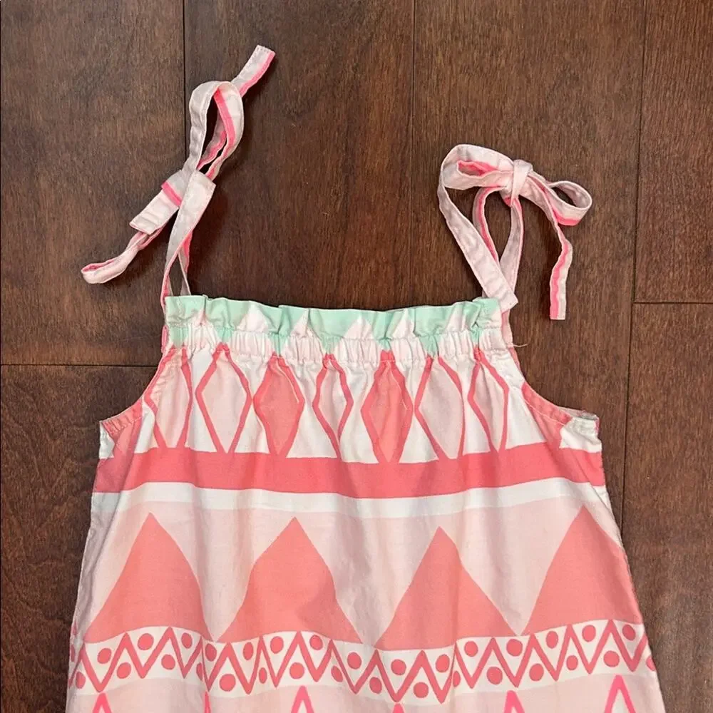 Gymboree Pink and White Geometric Pattern Cotton Dress, Size 8